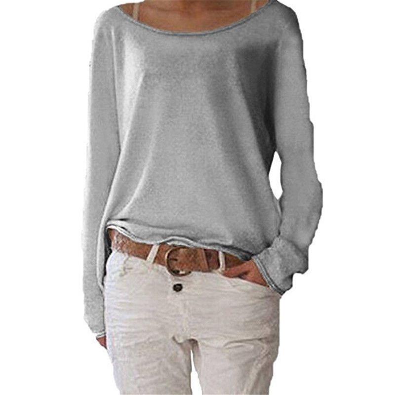 Cotton T Shirt For Women With Round Neck Long Sleeve Casual Fit Soft Comfort