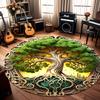 Tapis 3D Arbre Abstrait Tapis Rond Décoration de Salon Paillasson Lavable en Machine Facile à Nettoyer Étude Chambre à Coucher Tapis Doux Cadeau