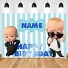 Boss Baby Motto Hintergrund Mädchen Junge Geburtstagsparty Kinderzimmer Dekoration Fotografie Hintergrund Benutzerdefinierter Name Poster Banner