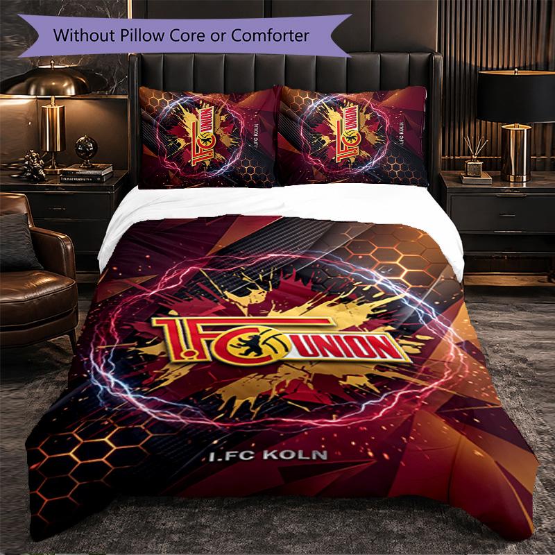 Union Berlin FC Themed Bedding 3Pcs Duvet Cover Set Decorative Bed Linen For Teen Room Home Decoration