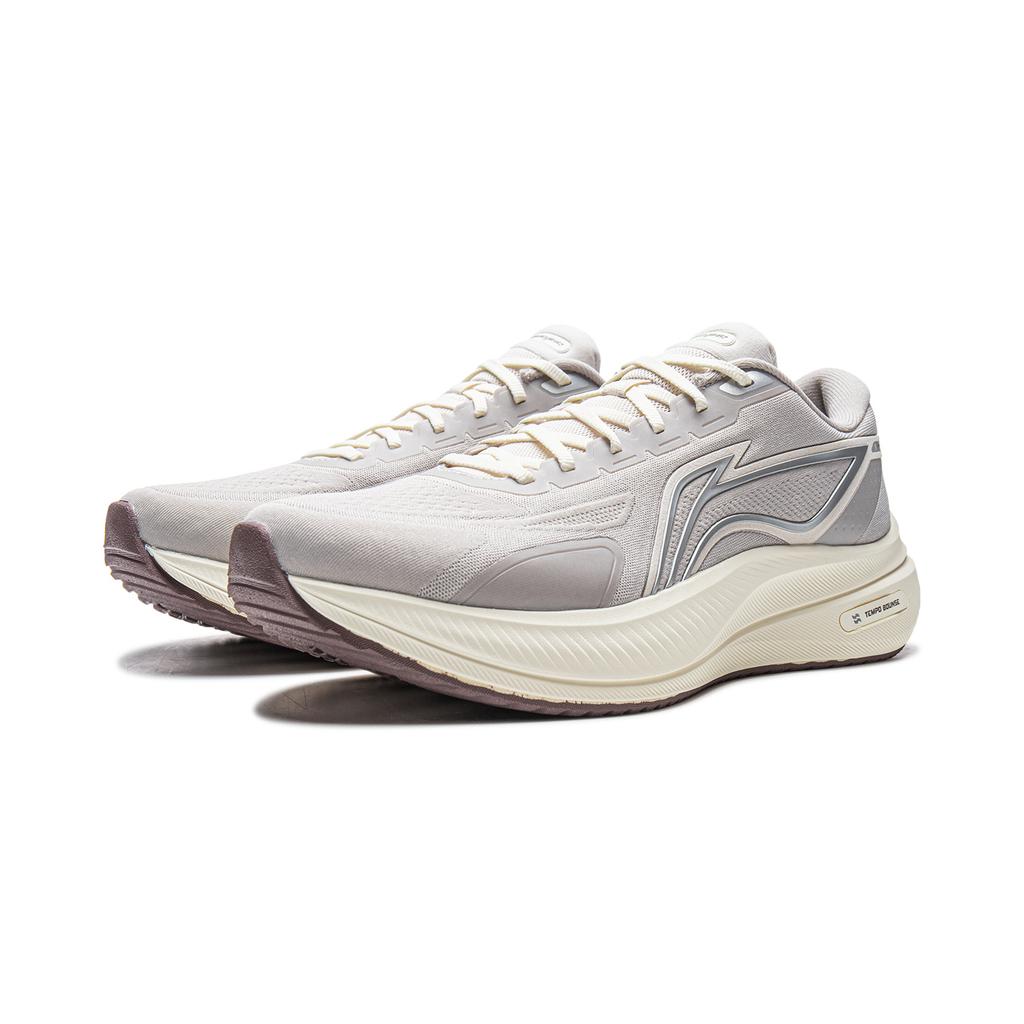 Chaussures de course basses Li Ning Yueying 5 Amorti, Résistantes à l'usure Homme Blanc Gris ARHW003-15