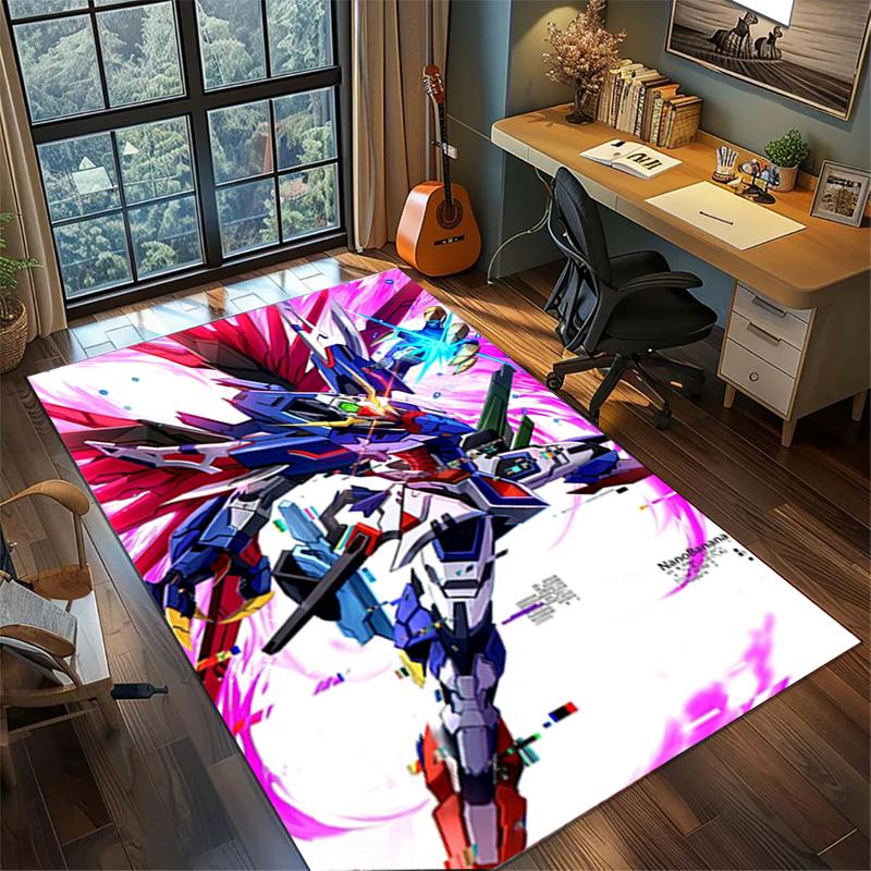 Tapis de zone antidérapant Gundam Grand tapis lavable Décoration de chambre à coucher Chambre de gamer