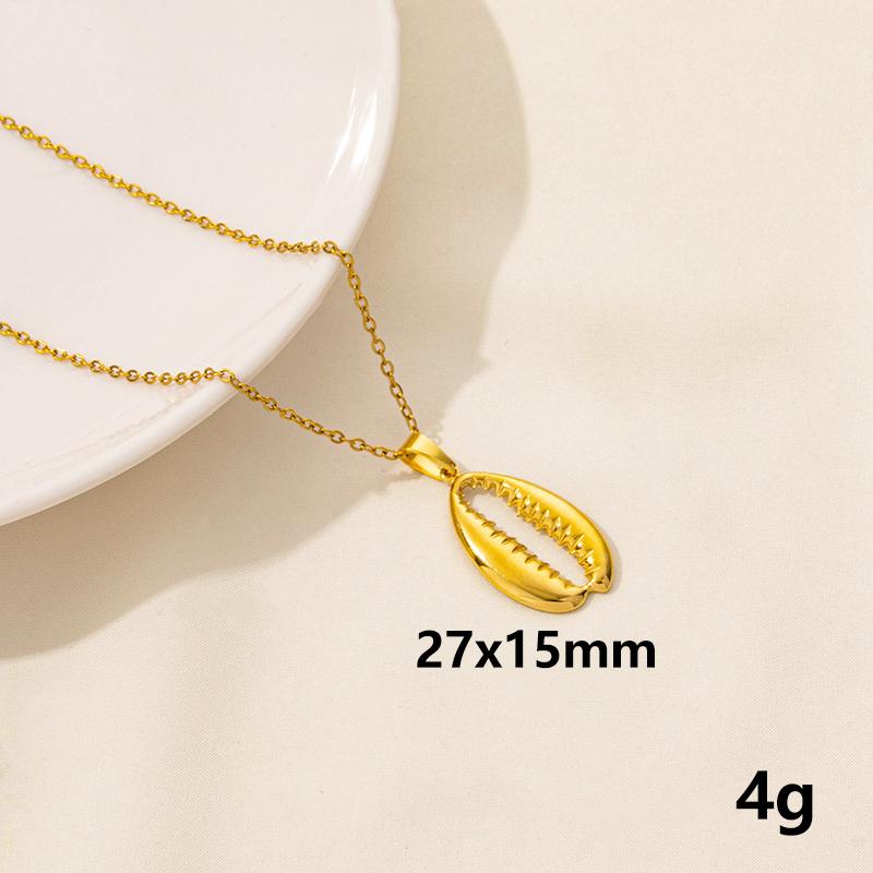 Meeres tier Muschel Seestern Anhänger Edelstahl Halsketten für Damen Herren Schmuck Echtvergoldet Klassischer Fischschwanz Choker