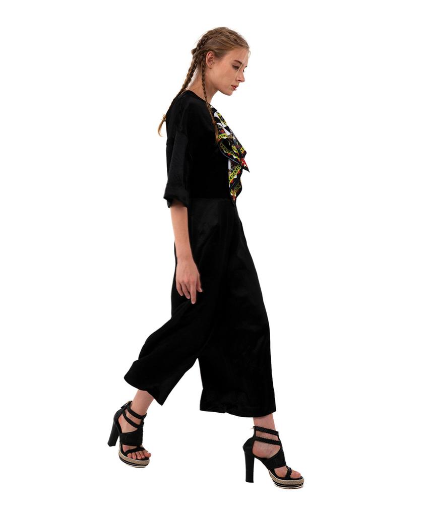 GREEDILOUS Black Scarf Jumpsuit