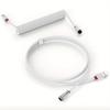 1.8m  / 70 Inch USB C Coiled Keyboard Cable, Double-Sleeved Keyboard Wire with Detachable Metal Aviator Braided  Nylon Wire.