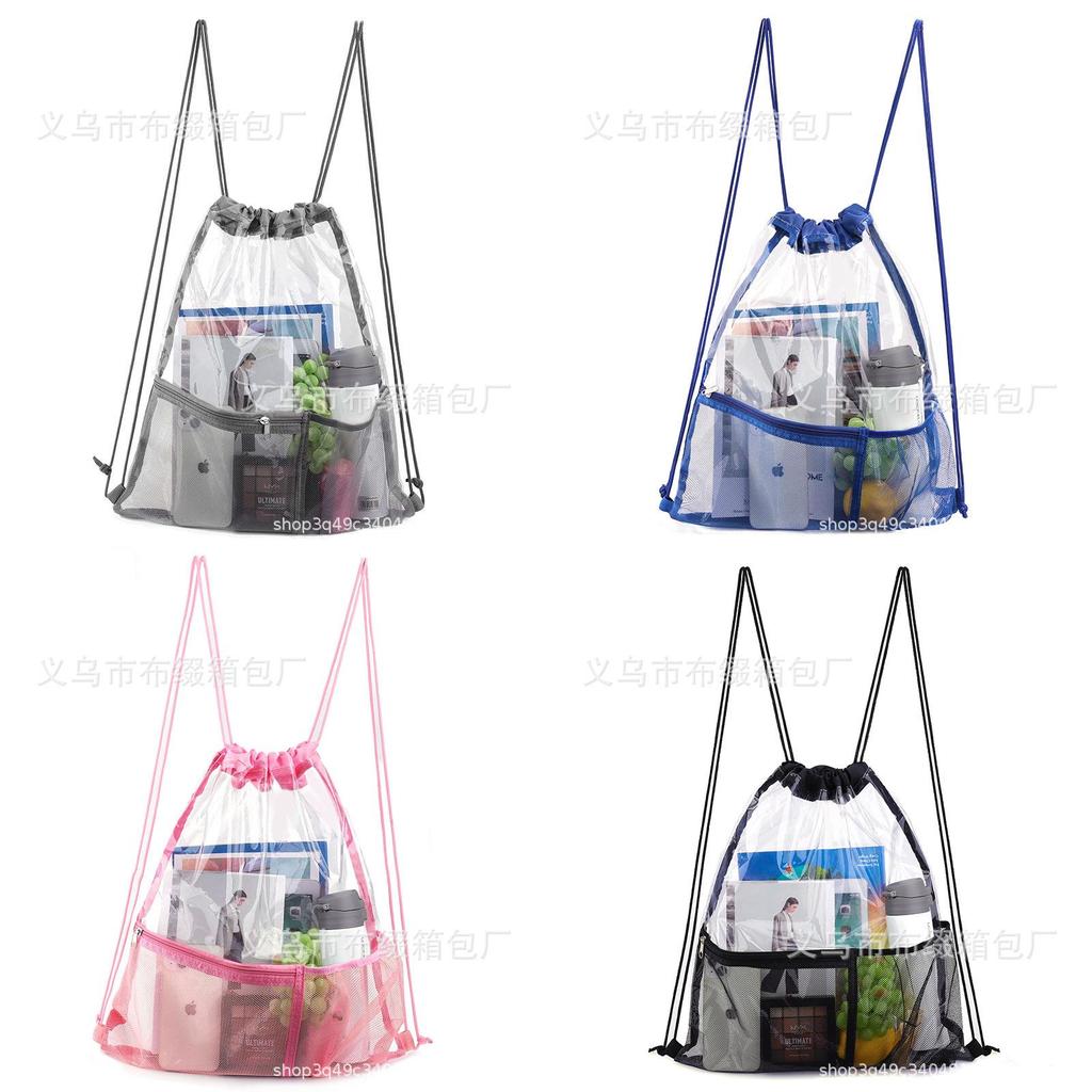 Eva Beach Bag With Waterproof Transparent Drawstring For Travel And Swimming Gear