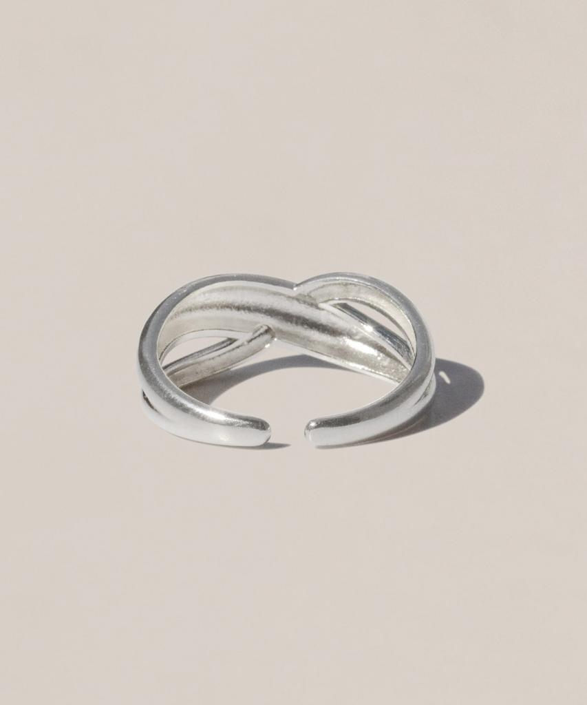47Bag 925 Silver Twisted Bold Silver Open Ring Sinus