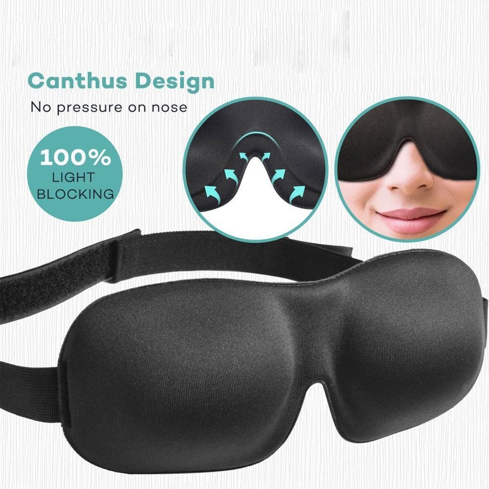 1Pcs Padded Sleep Mask - Breathable Comfortable Cooling Cotton Eye Mask Airplane Blindfold