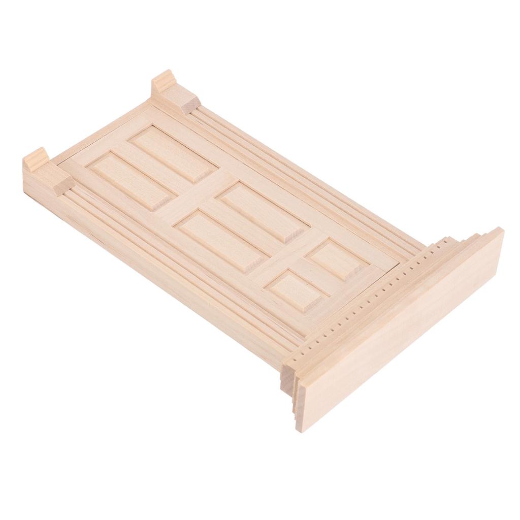 1:12 Dollhouse Miniature Wooden Door Panel 6 Grid Door Frame Unpainted Furniture Doll House Accessories