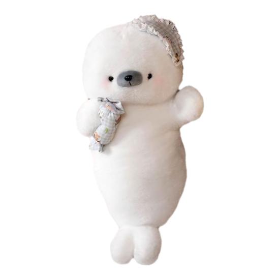 Seal Plush Doll Soft Stuffed Animal Pillow for Sleep & Anxiety Relief 70cm Cute Hugging Toy for Kids Adults Long Body Pillow for Bed Sofa