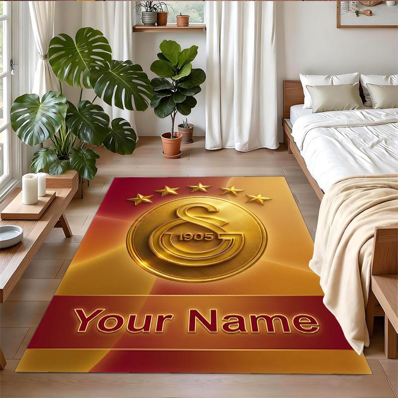 Crystal Velvet Rug Custom Name Text, Soft Non Slip Floor Mat Home DecorGalatasaray FC