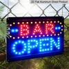 2D Flach, 1 Stück Neonschild Metall "Bar Geöffnet" - Helles Rotes und Blaues Licht, Langlebiges Aluminium für Zuhause, Garten, Garage, Schlafzimmer, für Männerhöhle, Hütte