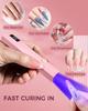Uv Nail Light Handheld Uv Light For Nails 3W Portable Led Lamp With 2 Timer Settings 20/60S For Gel Polish Home Diy Salon Women(