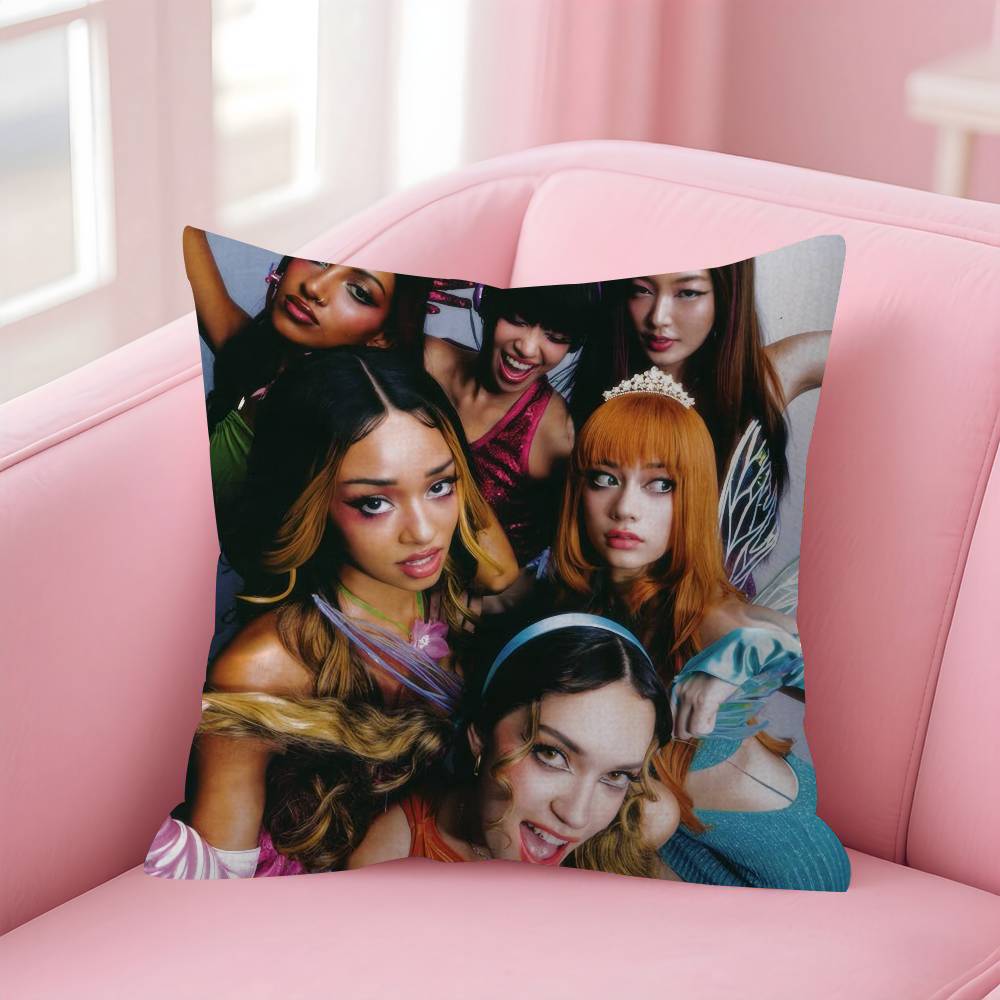 Kpop Style Hot Girl K-Katseye Pillowcases Home Bedding Decorative Pillow Cover Wedding Super Soft Pillow Case