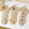 5 Pairs Women's Sheer Mesh Socks Cartoon Pattern Summer Ultra Thin Lace Socks