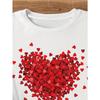 T-shirt med hjärtmönster, avslappnad kortärmad topp för vår och sommar, damkläder europeisk storlek
