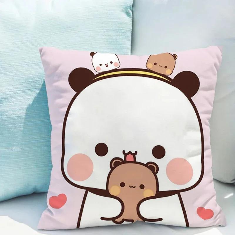 Fata de perna Bubu Dudu 45x45cm fata de perna cu ursuleti din desene animate sufragerie husa de perna canapea dormitor decor cadou pentru copii