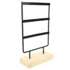 36 Holes Metal Jewelry Storage Rack Display Stand Rrings Necklace   with Wood Base