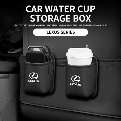 PU Leather Car Cup Holder Organizer Box For ES GS IS LS RX NX UX LX GX RC LC RZ CT HS SC ES350 RX350 RX450h LS500h LC500 V