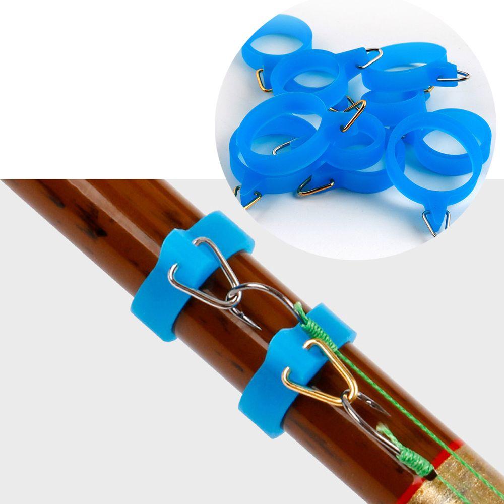 Portable S M L Rubber Rings Jig Fishing Gear Hook Secure Holder Safe Hanger Lures Holders