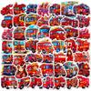 50 Fire Truck Stickers New Products Children's Cartoon Fire Truck Stickers Kindergarten Early Education Skateboard Stickers
