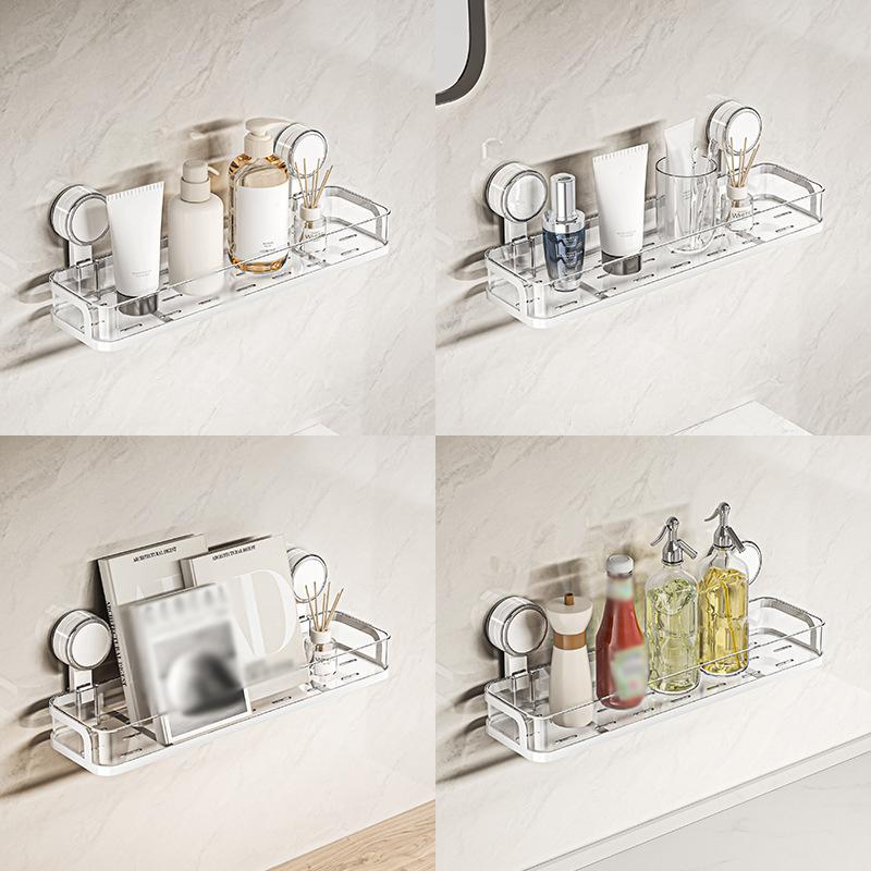 Rotierendes Lagerregal mit Saugnapf, an der Wand montiertes Lagerregal für Küche, Bad, Shampoo-/Duschgelhalter, Haushalts-Organizer