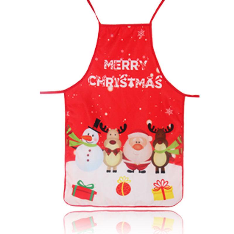 Christmas Decorative Apron, Fabric, Color Printing, Decorative Props, Waist, Cartoon, Christmas Costume