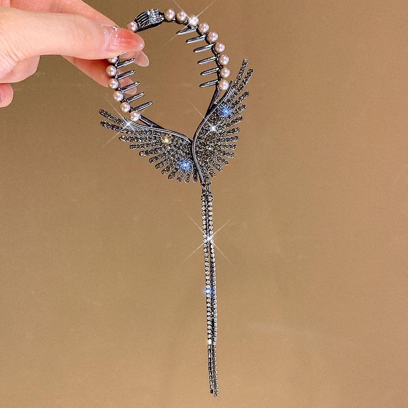 Angel Wings Tassel Hair Clip for Ponytails & Buns