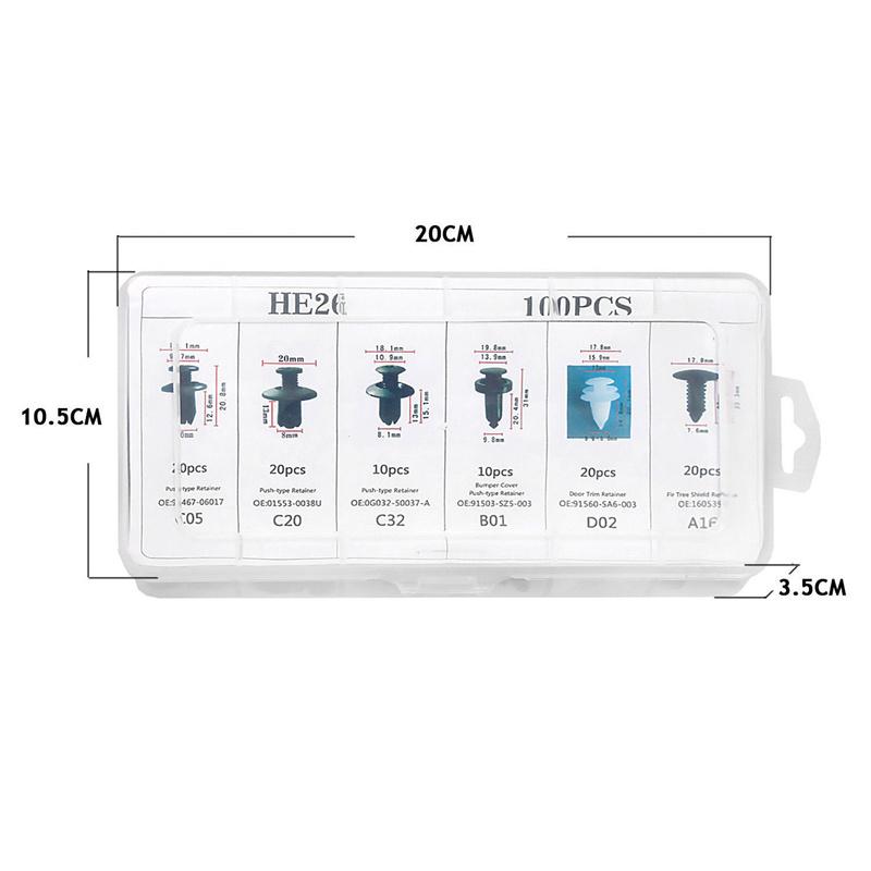 100 buc. Clip de fixare auto mixt pentru caroserie auto împingere știft de reținere nit bara de protecție pentru ușă panou de fixare kit de fixare accesorii auto