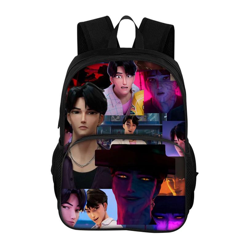 Kpop Witch Hunting Team Trendy Children's Shoulders HD Printed Large Capacity Lightweight Back Protection Student Backpack KTB