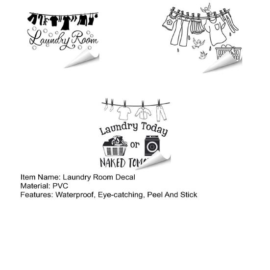 Laundry Room Wall Decals Funny Quotes PVC Wall Stickers Removable Peel And Stick DIY Wall Art Sign for Laundry Room Laundromat Decor