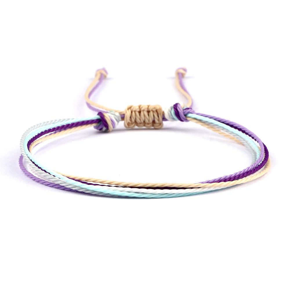 Europese en Amerikaanse Westkust Stijl Gelaagde Gewaxte Koord Handgemaakte Armband Set