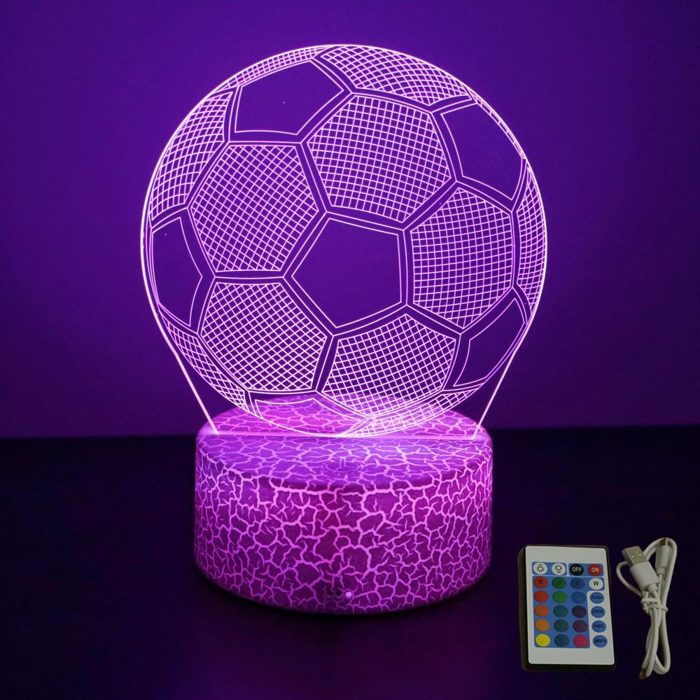3D Fußballlampe Illusion Kinder LED Nachtlicht Leuchtender Fußball Touch Nachtlicht Kinderzimmer Dekoration Tischlampe Geschenke