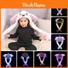 Adorable Cartoon Rabbit Women's Hat With Plush Moving Bunny Ears And Light-up Earflaps