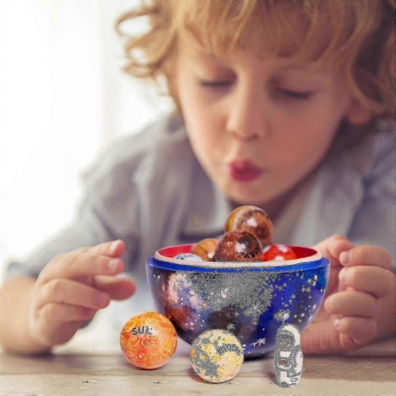 Wooden Solar System Cosmos Learning Game Toy Educational Model Home Office Decoration