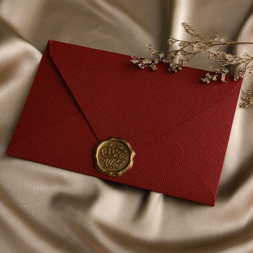10Pcs Linen Texture Retro Envelope Simple Greeting Card Sheepskin Envelope Invitation Letter