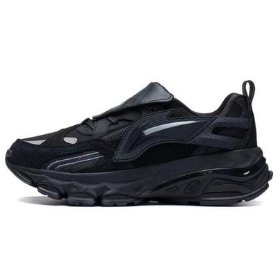 Li Ning Cushioning Slip Resistant Abrasion Resistant Reflective Rebound Low Top Running Shoes Men's Black ARLS017-1