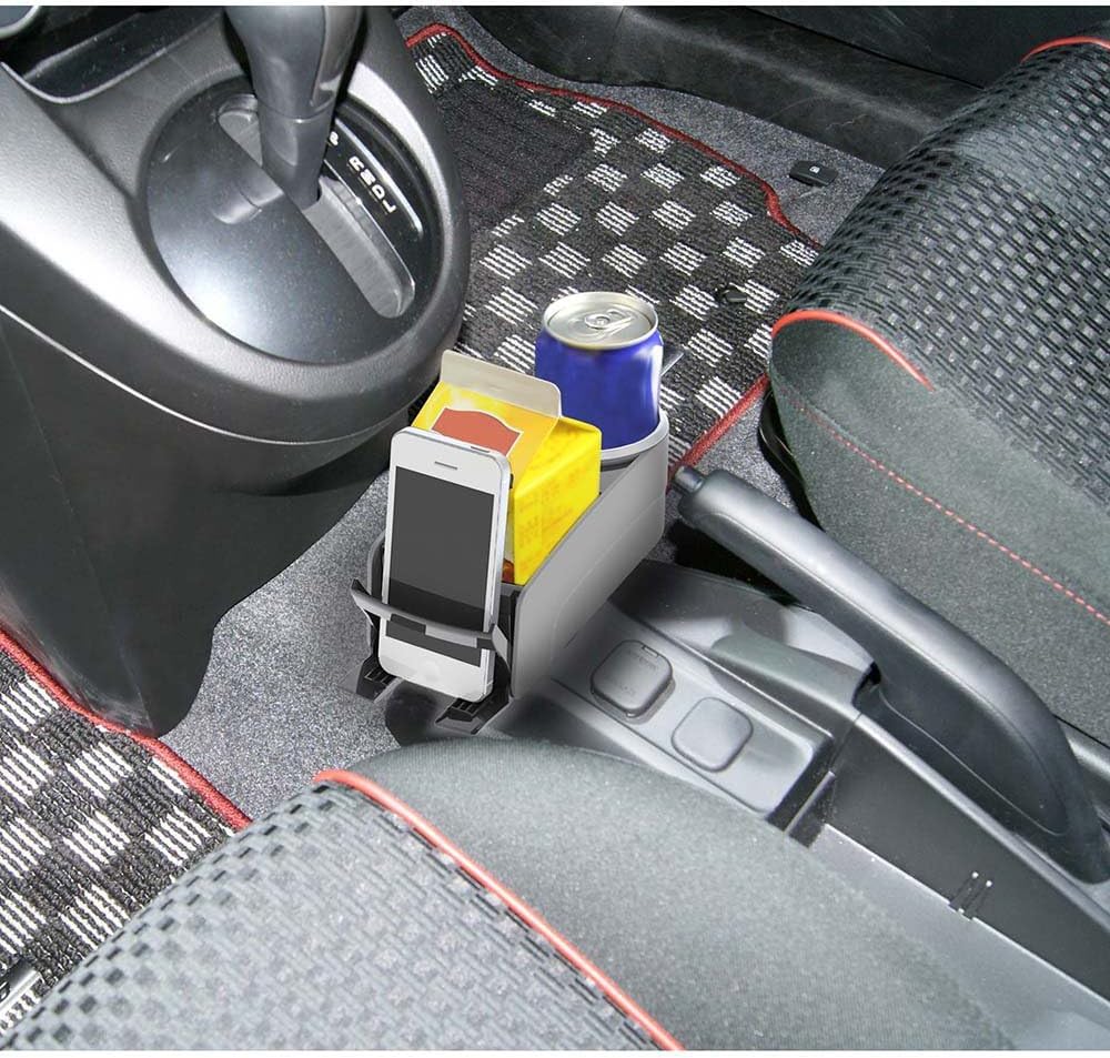 MIRAREED DK14-06 Porte-boissons double, Noir, Convertit un porte-gobelet simple en deux, Compatible avec les boissons en sachet, Usage général