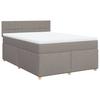 Box Spring Bed with Mattress Taupe 140 X 190 Cm Fabric