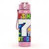 1PC It Is My 7th Birthday Cartoon Print 750ml Color Plastic Sports Water Bottle Leakproof Flip Straw Lid Suitable for Sports Office Home Use