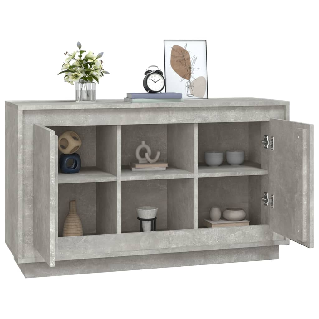 Sideboard Concrete Grey 102x35x60 Cm Particleboard