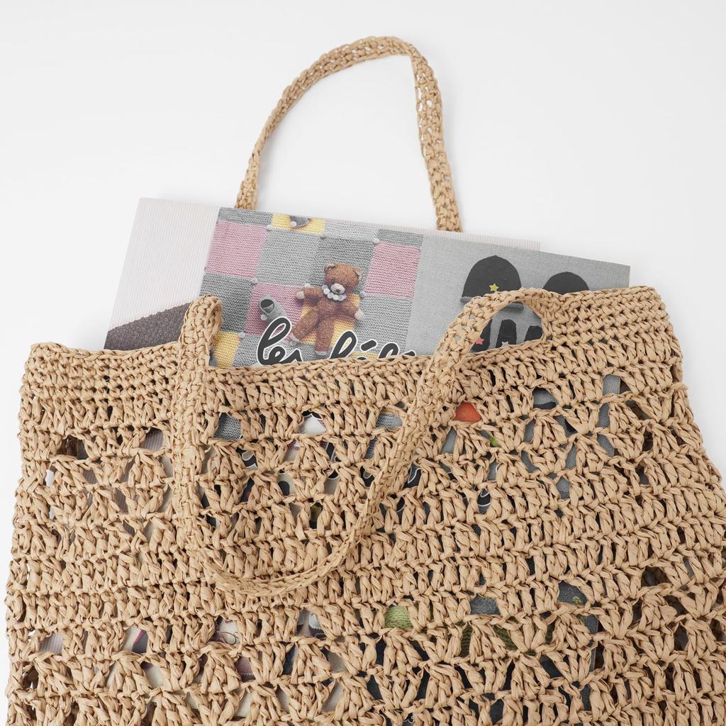Hara Wool Knitting Kit Flat Bag with Openwork Pattern #6-4