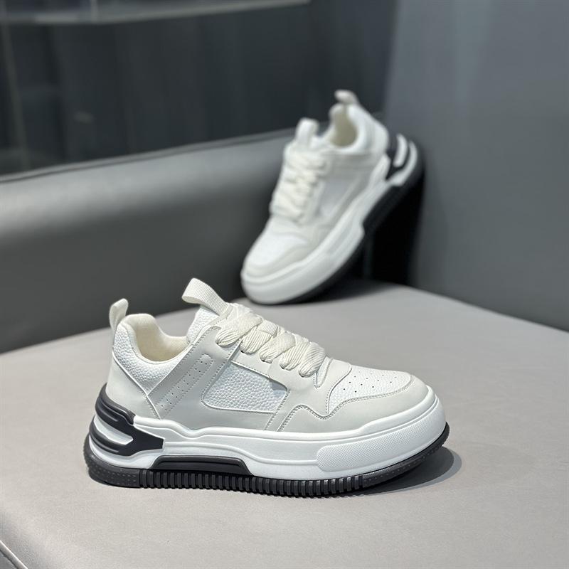 Spring new low-top leather surface comfortable casual soft bottom lace-up qs