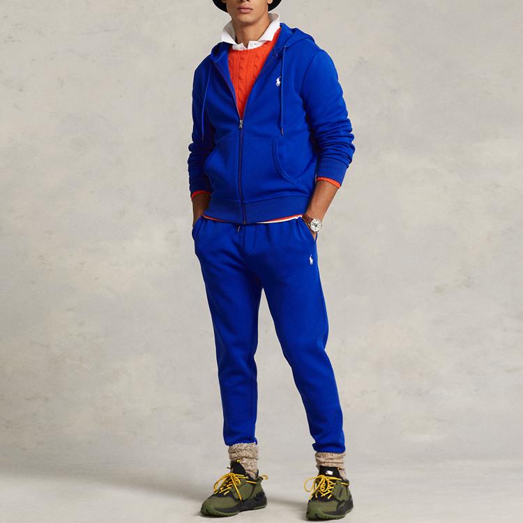 Polo Ralph Lauren Ss23 Solid Color Logo Embroidered Zip-Up Hoodie Men Hoodies Blue MNPOKNI16822726-400