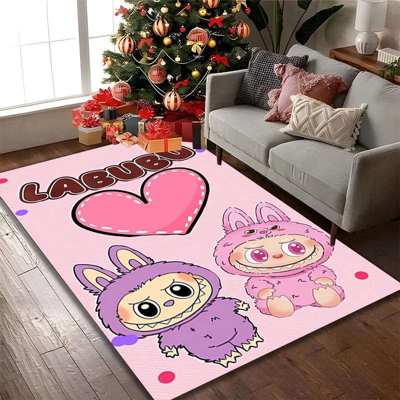 1pc LABUBU Rug, Digital Printed Home Chair Sofa Mat, Durable Office Area Carpet, Beautiful Festival Decorations