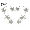 Clip-on Butterfly Earrings 2Pcs Ear Clips Decor Rhinestone