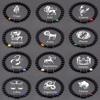 12 Zodiactekens Natuursteen Armbanden Leeuw Steenbok Stier Kreeft Armbanden Dames Heren Koppel Vriendschap Sieraden Cadeau Armbanden Zwarte Kleur