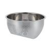 Drain Basket Stainless Steel Rice Sieve Thickened Vegetable Washing Drainer Kitchen Household Rice BasketS‑22.5CM