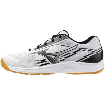 Table Tennis Cross Match Entry Size 2E Shoes, Smash, Lightweight, Cushioned, Indoor/Gym, Level, Beginner, White/Black, 24.0 Cm,