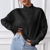 Damen Casual Fashion Bequemer tiefer Rollkragenpullover Einfarbig Lockerer lässiger Bottoming Sweater